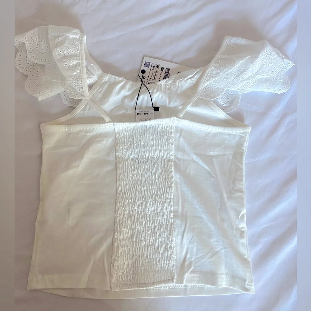NWT Zara White Top Girls Size:13-14 - Picture 2 of 5